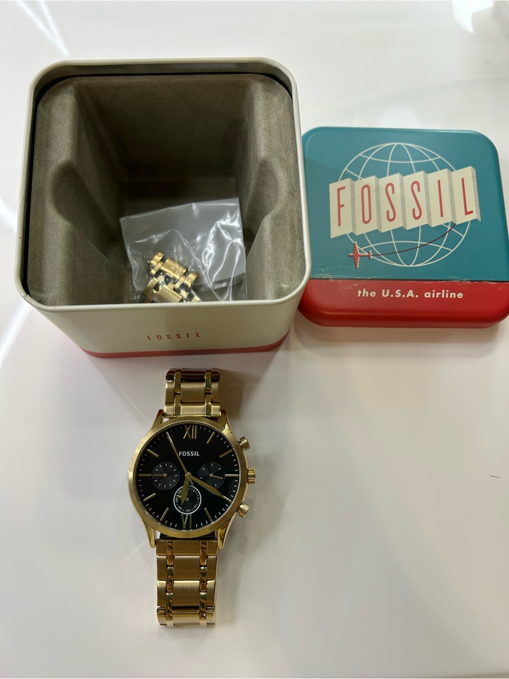 Fossil men’s watch Gold with black